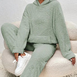 Louna Ensemble Loungewear Femme – Teddy Fleece Doux, Coupe Oversize & Confort Chaud
