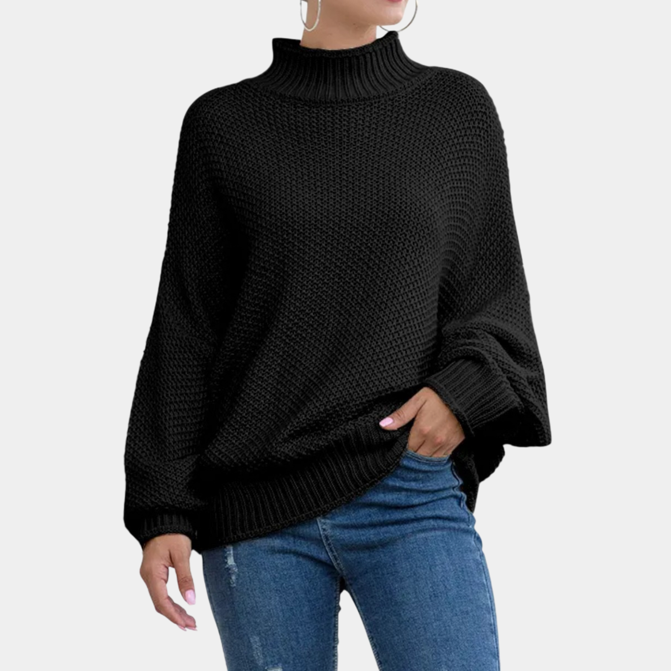 Lina Pull Col Roulé Oversize Femme – Pull Chaud à Coupe Ample au Style Moderne