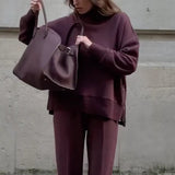 Lindy Ensemble Loungewear Femme Élégant – Sweat Oversize & Pantalon Large Confort Chic