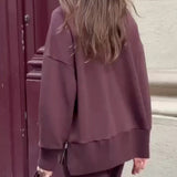 Lindy Ensemble Loungewear Femme Élégant – Sweat Oversize & Pantalon Large Confort Chic