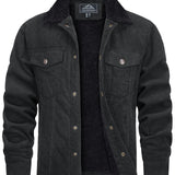 Legan Veste Trucker Homme en Velours Côtelé – Doublure Sherpa, Chaleur & Style Casual