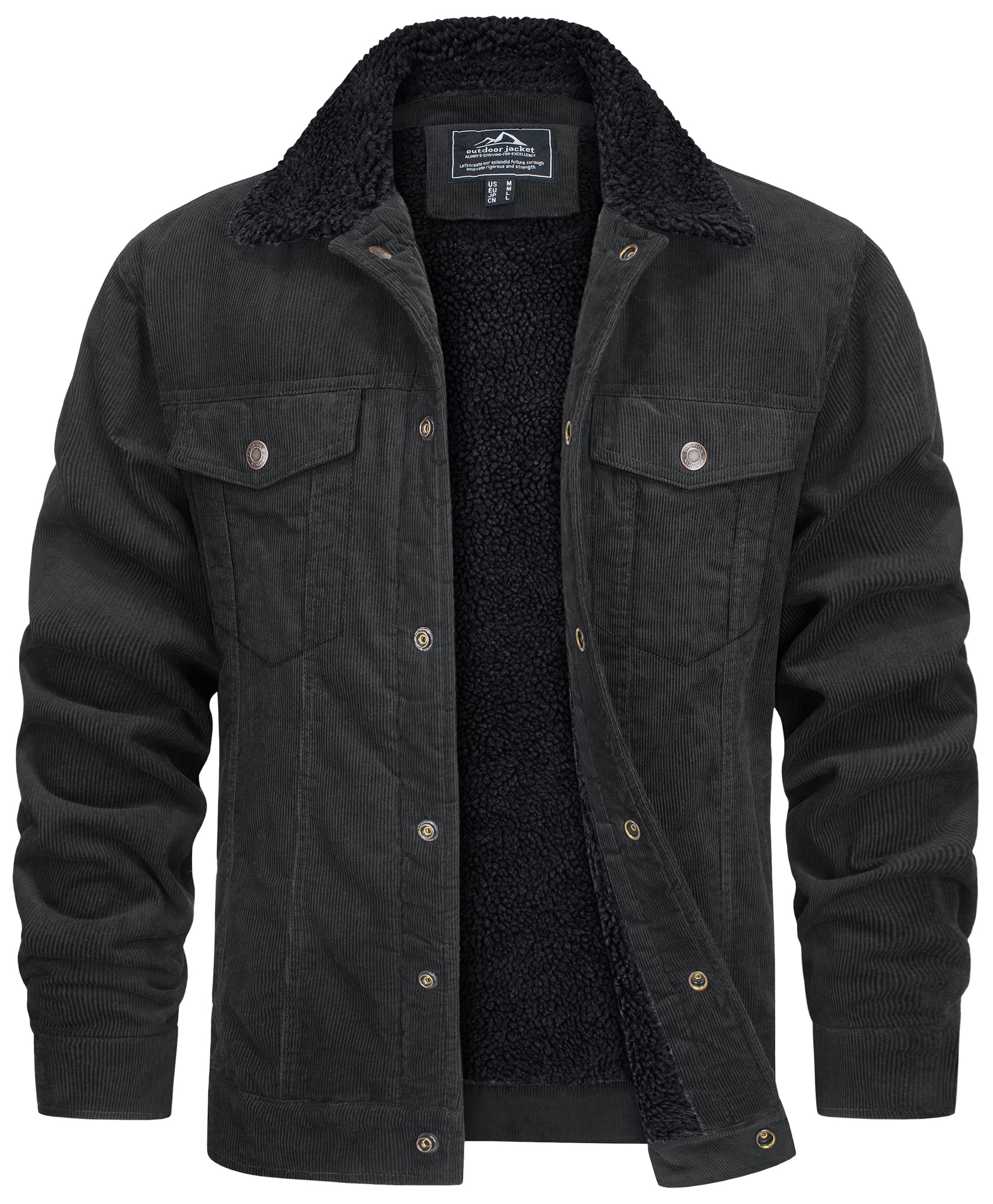 Legan Veste Trucker Homme en Velours Côtelé – Doublure Sherpa, Chaleur & Style Casual