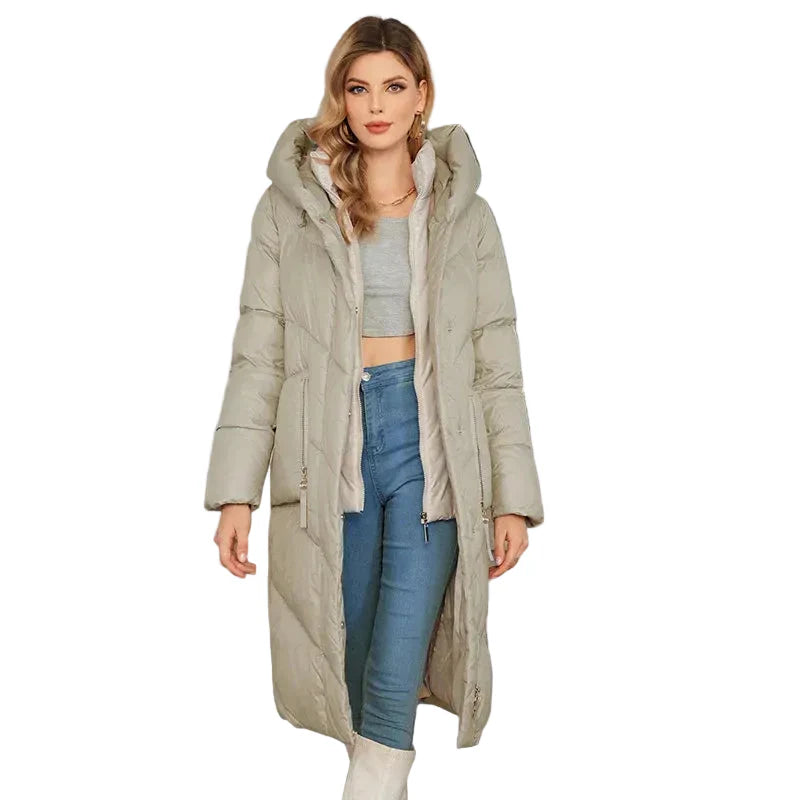 Allisen Doudoune Longue Femme – Coupe Longue, Capuche Volumineuse & Chaleur Hiver