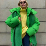 Rivière d’Or Parka Femme Matelassée Unie – Manteau d’Hiver Élégant avec Capuche Chaude