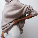 Hosea Pull Col Roulé Femme Oversize – Tricot Chaud en Laine Mélangée Douce
