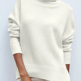 Hosea Pull Col Roulé Femme Oversize – Tricot Chaud en Laine Mélangée Douce