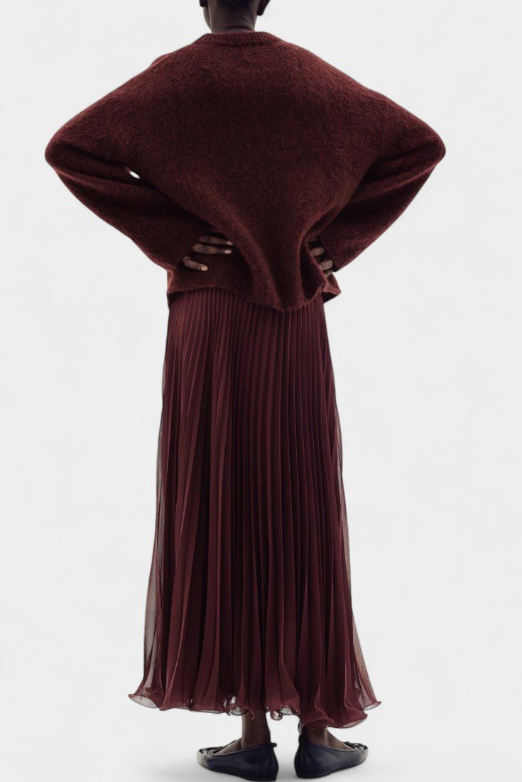 Estelle - Ensemble pull en maille & jupe plissée
