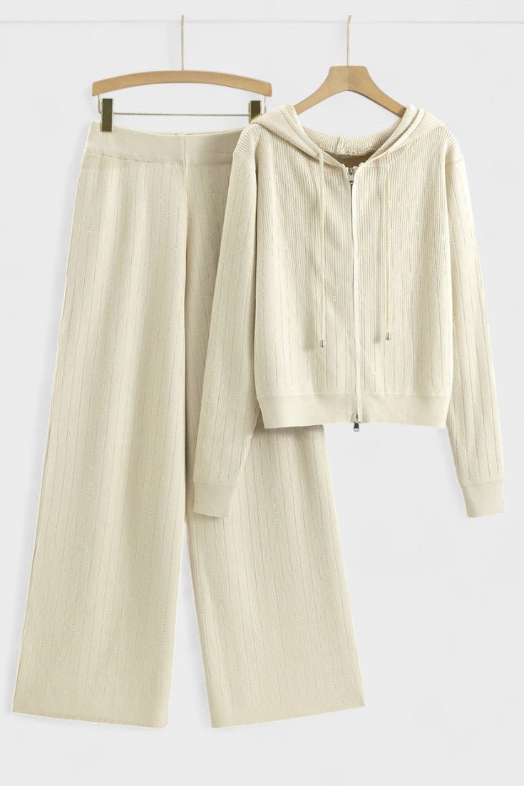 Coralie - Ensemble cardigan à capuche & pantalon