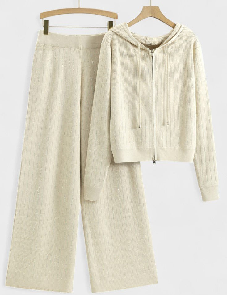 Coralie - Ensemble cardigan à capuche & pantalon