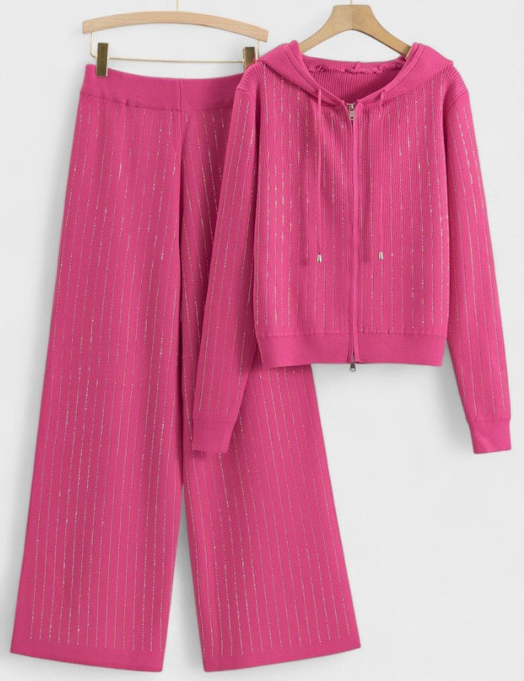 Coralie - Ensemble cardigan à capuche & pantalon