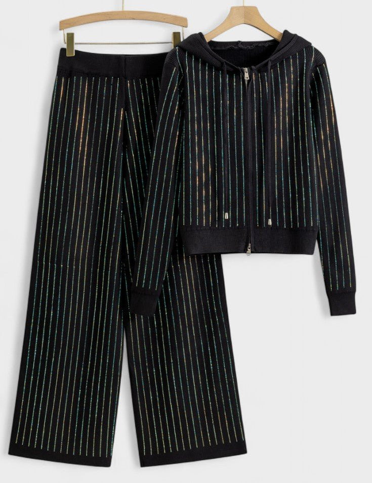 Coralie - Ensemble cardigan à capuche & pantalon