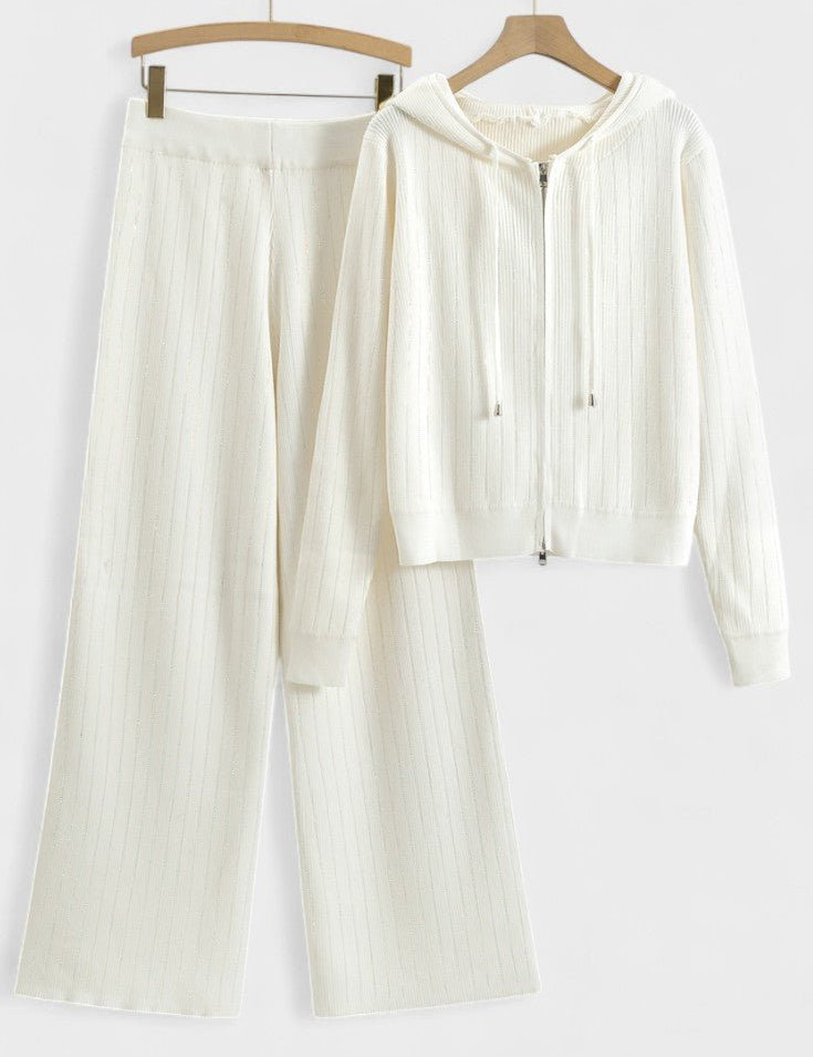 Coralie - Ensemble cardigan à capuche & pantalon