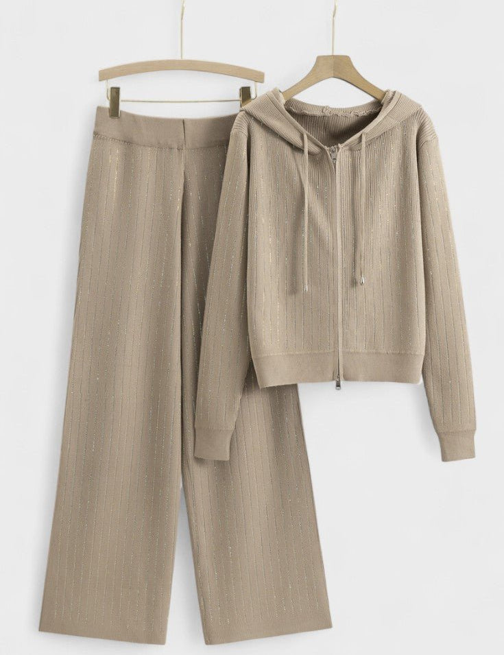 Coralie - Ensemble cardigan à capuche & pantalon