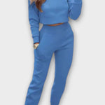 Paulette - Ensemble haut en maille beige & pantalon