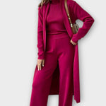 Louisette - Ensemble trois pièces en maille côtelée avec pantalon
