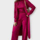 Louisette - Ensemble trois pièces en maille côtelée avec pantalon