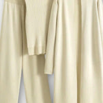 Louisette - Ensemble trois pièces en maille côtelée avec pantalon