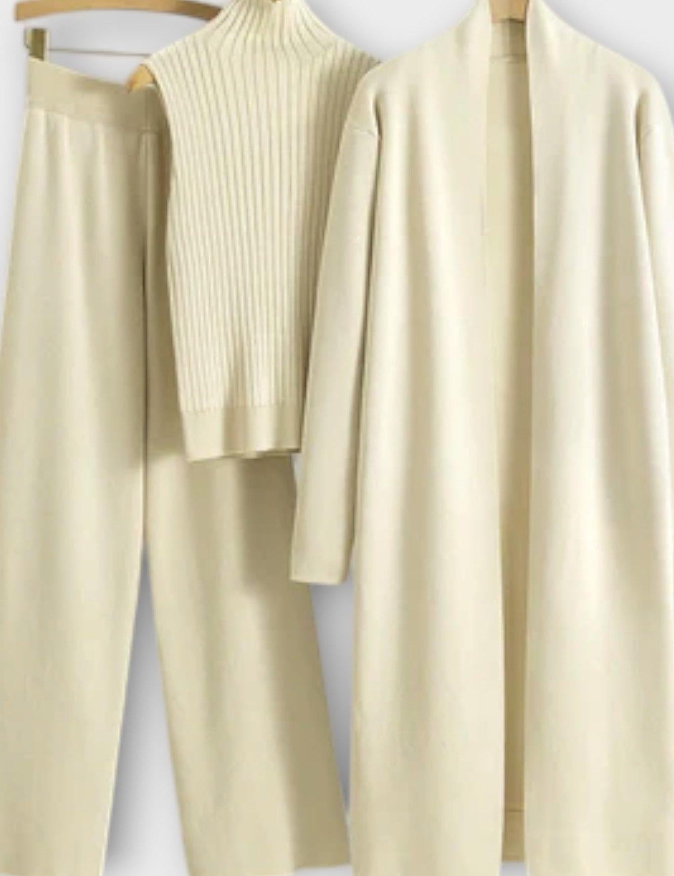 Louisette - Ensemble trois pièces en maille côtelée avec pantalon