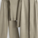 Louisette - Ensemble trois pièces en maille côtelée avec pantalon