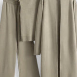 Louisette - Ensemble trois pièces en maille côtelée avec pantalon