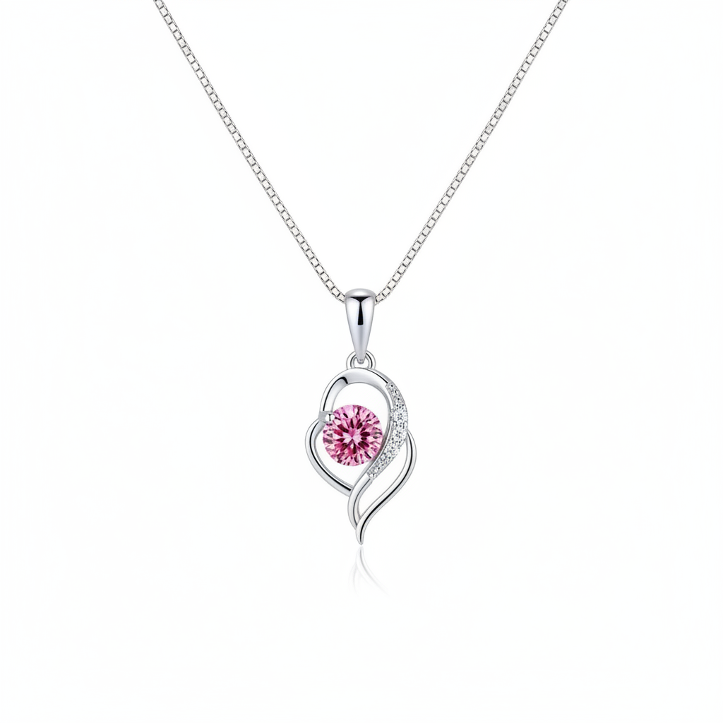 Suza, collier à pendentif cœur - vue d'ensemble