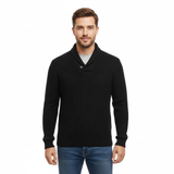 Luther Pull Homme – Tricot à Torsades avec Col Châle & Coupe Décontractée Moderne