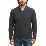 Luther Pull Homme – Tricot à Torsades avec Col Châle & Coupe Décontractée Moderne