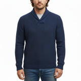 Luther Pull Homme – Tricot à Torsades avec Col Châle & Coupe Décontractée Moderne