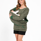 Emmaline Sweat Maternité à Capuche – Porte-Bébé Intégré, Poches Kangourou, Hoodie Maman