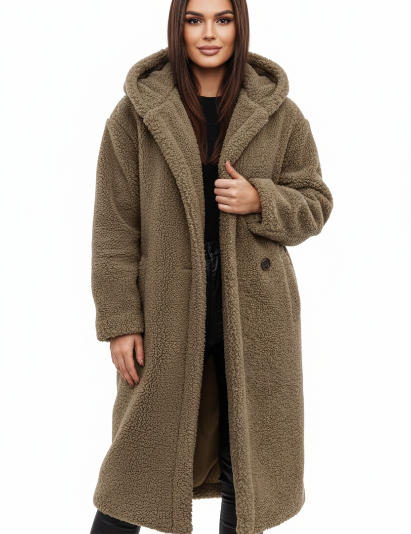 Nelia Manteau Teddy Femme – Veste Oversize Douce & Chaude pour Looks Hiver Élégants