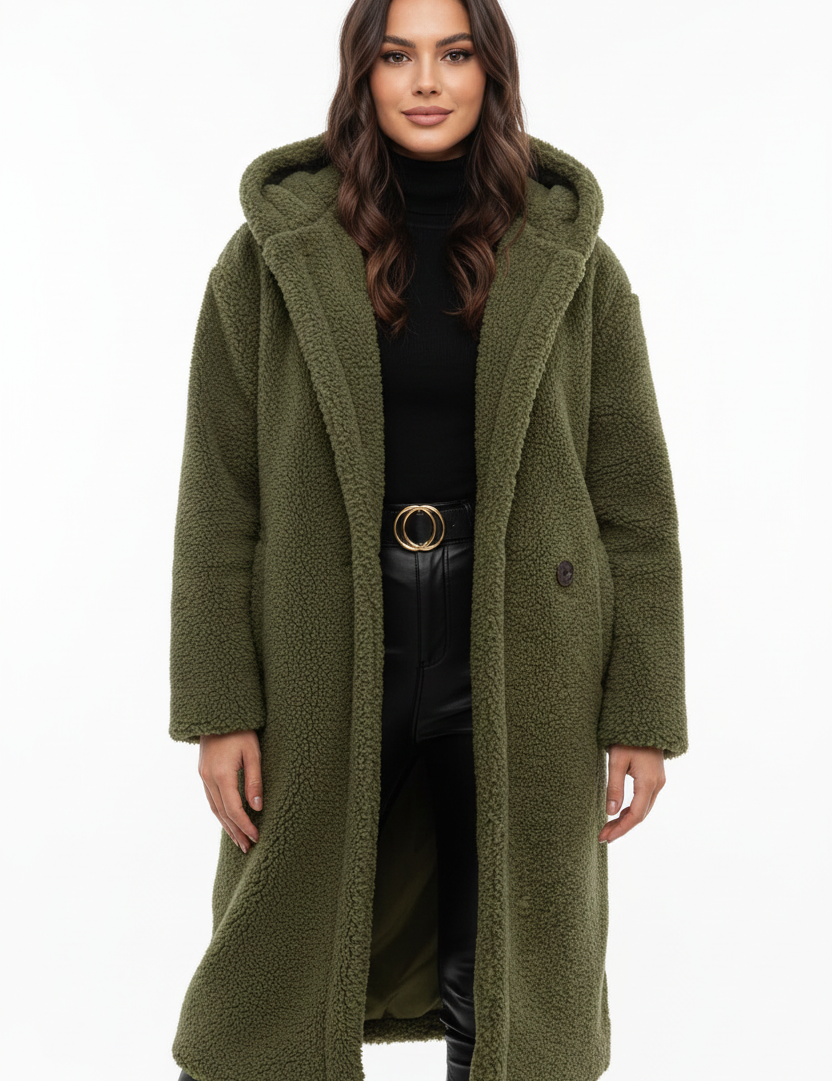 Nelia Manteau Teddy Femme – Veste Oversize Douce & Chaude pour Looks Hiver Élégants