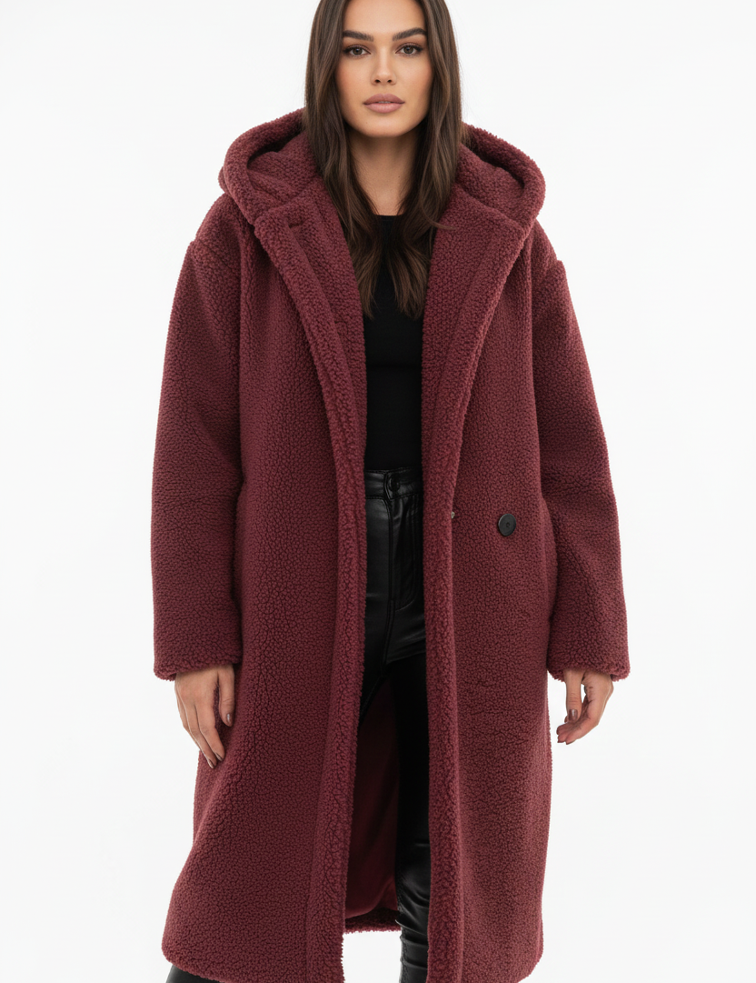 Nelia Manteau Teddy Femme – Veste Oversize Douce & Chaude pour Looks Hiver Élégants
