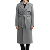Talitha Manteau Long Femme en Laine – Coupe Portefeuille Élégante avec Ceinture