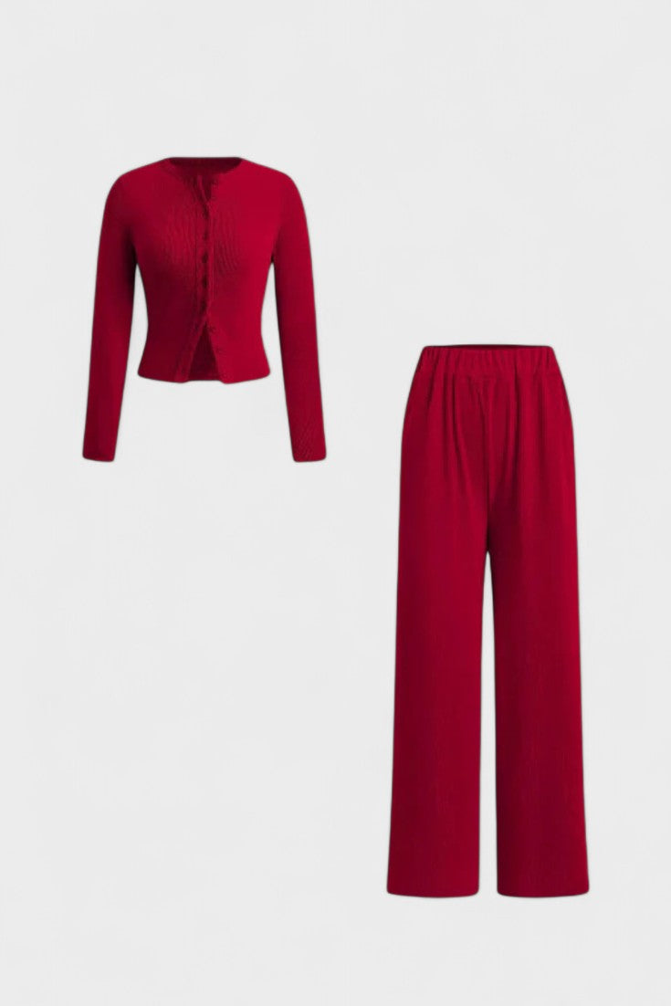 Axelle - Ensemble cardigan & pantalon large
