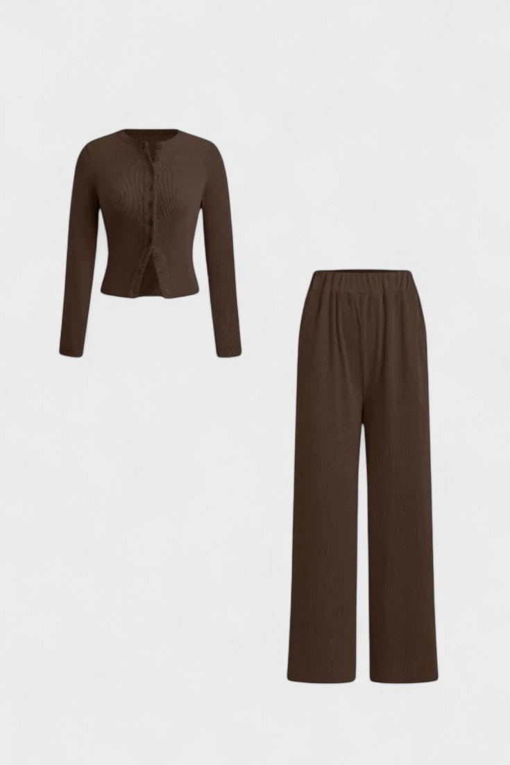Axelle - Ensemble cardigan & pantalon large