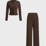 Axelle - Ensemble cardigan & pantalon large