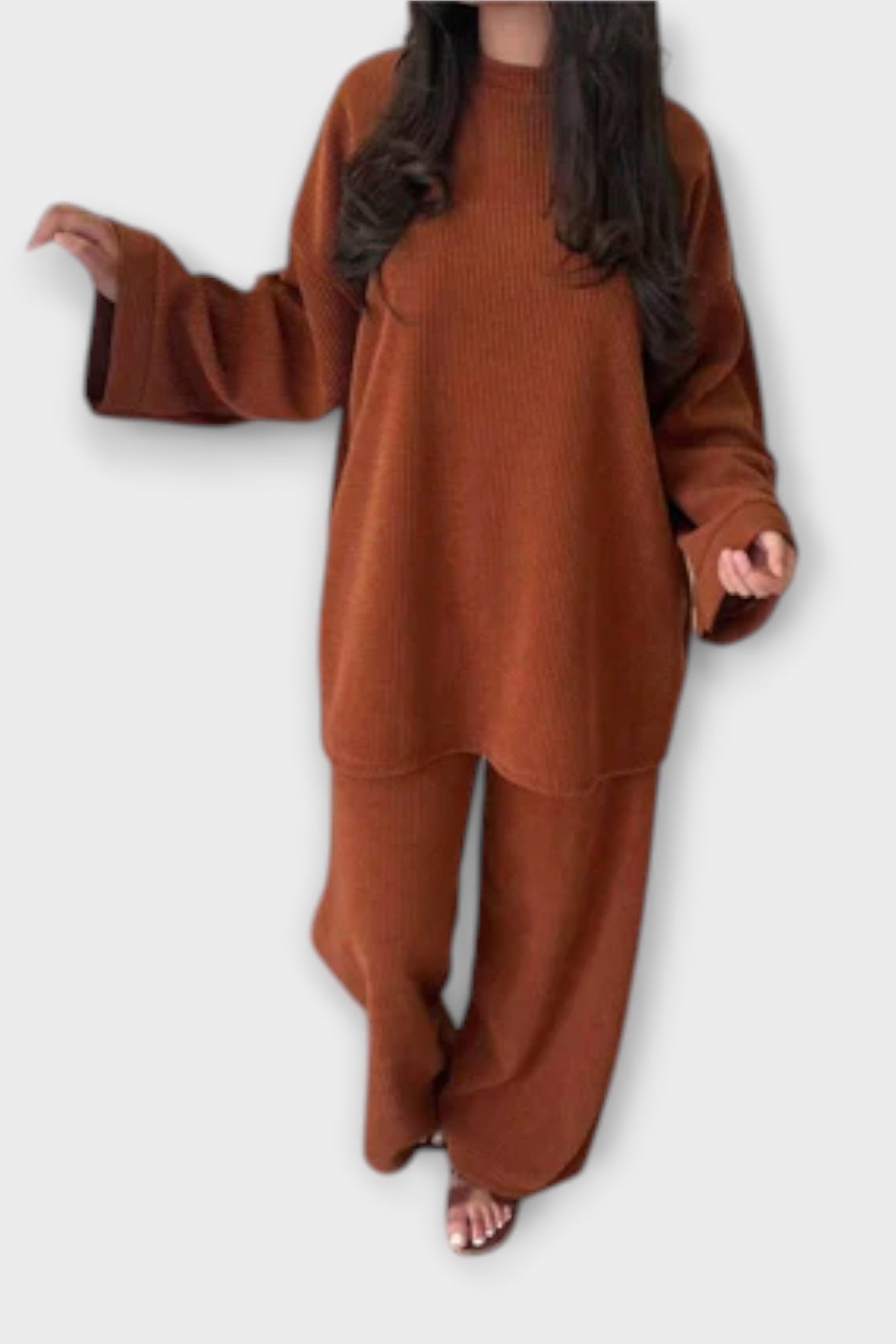 Sidonie - Ensemble haut oversize à manches longues & pantalon large