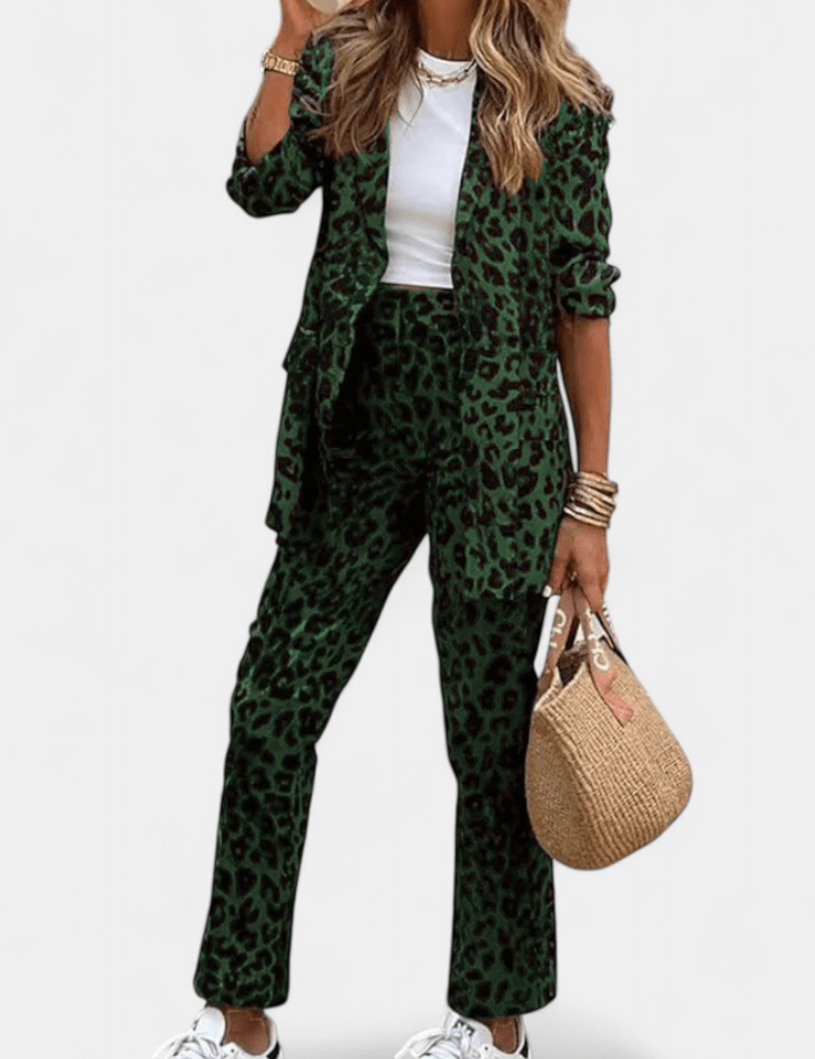 Fantine - Ensemble chemise & pantalon léopard
