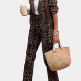 Fantine - Ensemble chemise & pantalon léopard
