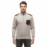Tristan Pull Laine Homme Demi-Zip – Pullover Élégant avec Poche Poitrine & Coupe Confort