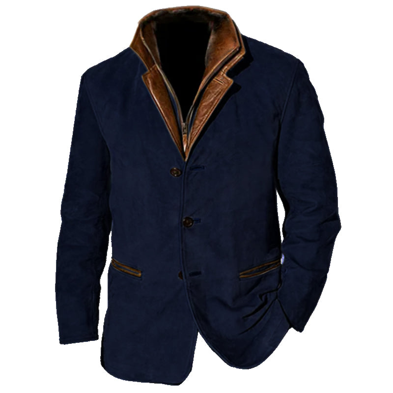 Daniel Veste Homme en Daim Premium – Manteau Élégant Coupe Classique avec Détails Cuir