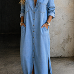 Delana - robe en denim à boutons pour femme - vue 3