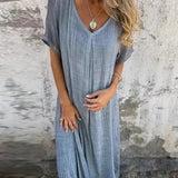 Alba Robe Bohème Femme – 100% Lin Bio avec Coupe Flatteuse & Tissu Respirant Éco-Confort