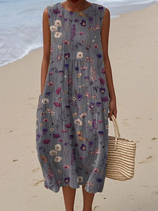 Sera - robe fluide et confortable pour femme, longueur midi