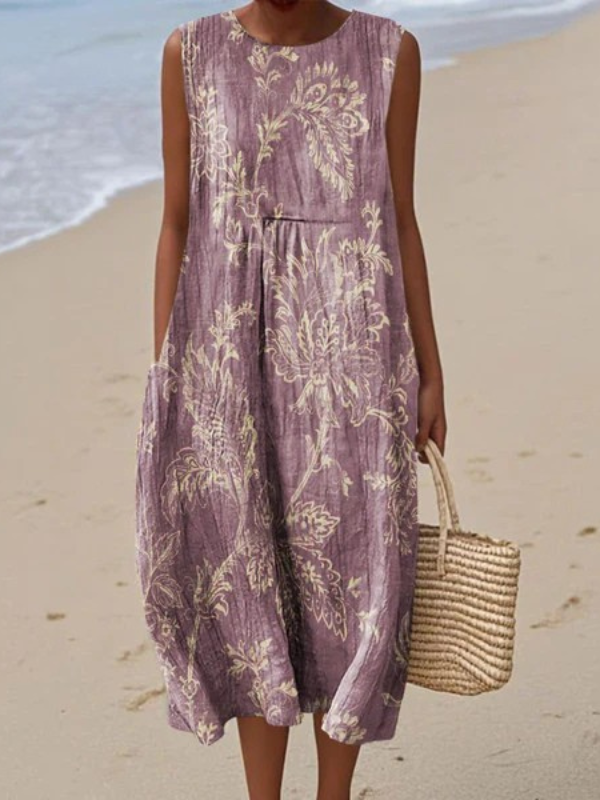 Céline - robe fluide et confortable pour femme, longueur midi