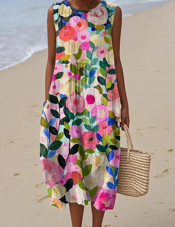 Noa - robe fluide et confortable pour femme, longueur midi