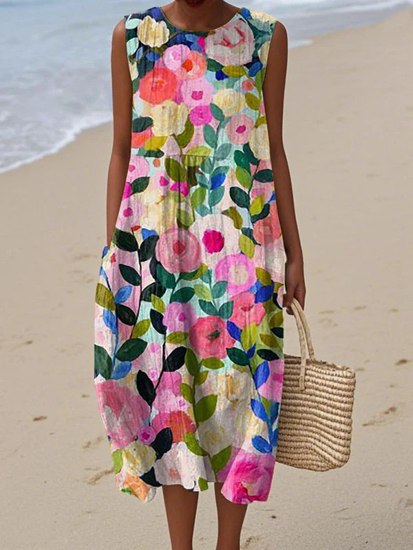 Noa - robe fluide et confortable pour femme, longueur midi