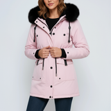 Leonor Parka Femme d’Hiver – Capuche avec Col en Fausse Fourrure & Taille Ajustable