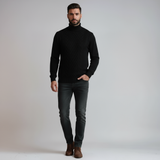Timmy Pull Homme Col Roulé en Maille Câblée – Pull Classique Chaud et Élégant