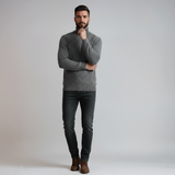 Timmy Pull Homme Col Roulé en Maille Câblée – Pull Classique Chaud et Élégant